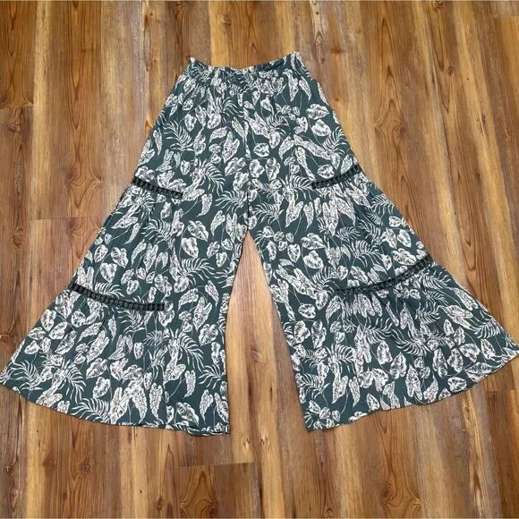 Angie Boho Wide Leg Floral Palazzo Pants - Size Medium - Coastal Festival Wear - Picture 5 of 5